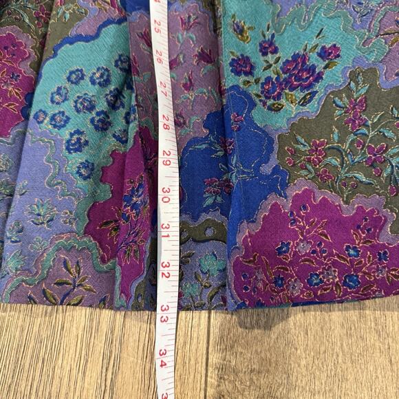 Geiger‎ Austria Skirt Women 10 Wool Floral Pleated Midi Whimsigoth Fairy Vtg Art - Picture 12 of 15
